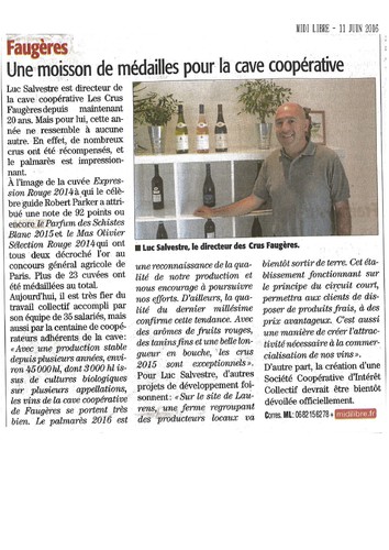 Midi Libre : Les Crus Faugères